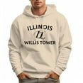 thumbnail image 4 of Men's 100% Cotton ILLINOIS Hoodie 330g Thick Pocket Hood, 4 of 16