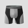 thumbnail image 5 of Mens Underwear Boxer Brief Athletic Moisture Wicking Longer Compression Boxer Shorts Chafing Design Running Sports Grey M, 5 of 6