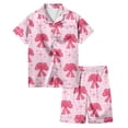 thumbnail image 1 of Ensemble de Pyjama pour Filles, Deux Pièces, Manches Longues, Imprimé Cœur, Confort Quotidien, 1 of 5
