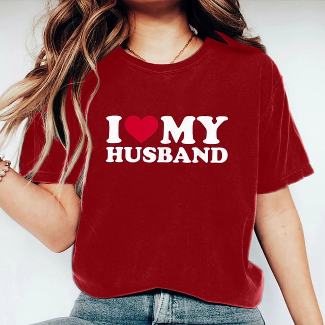 Meichang T-Shirts de la Saint-Valentin pour Femmes Doux Amour Cœur T-Shirts Graphiques Décontractés Manches Courtes Tee Tops Col Rond Coupe Ample Blouses de la Saint-Valentin