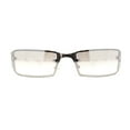 thumbnail image 2 of 90s Classic Narrow Rectangle Designer Rimless Luxury Fashion Sunglasses Silver White - Clear Mirror, 2 of 4