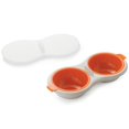 thumbnail image 1 of RV Mini cocedor de huevos doble, vajilla creativa, horno microondas, vaporizador, cuenco de vapor de doble capa con tapa, utensilios de cocina (naranja), 1 of 4