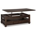 thumbnail image 4 of Signature Design by Ashley Casual Barilanni Coffee Table with Lift Top Dark Brown, 4 of 8