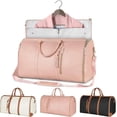 thumbnail image 4 of Bolsa de ropa para llevar, bolsa de lona grande de cuero PU para mujer, bolsas de ropa impermeables para viajes con bolsa para zapatos, 4 of 5