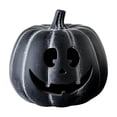 thumbnail image 2 of Fall Home Decor Indoor, Spooky Halloween Decorations, Small Pumpkin Decor, Pumpkin Decorations for Home, Light Up Halloween Decorations, Smiling Vintage Black Ceramic Pumpkin Tea, 2 of 6