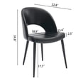 thumbnail image 2 of JESONVID Set of 4 Faux Leather Upholstered Armless Dining Chairs, Accent Leisure Chair Modern Dining Room Desk Side Chair Set with Round Metal Legs for Home Kitchen Bedroom Living Room, Black, 2 of 7