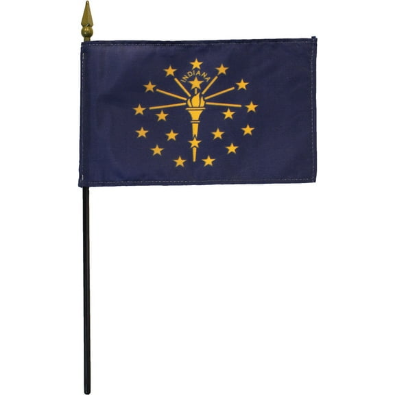 Indiana - 4"X6" Stick Flag