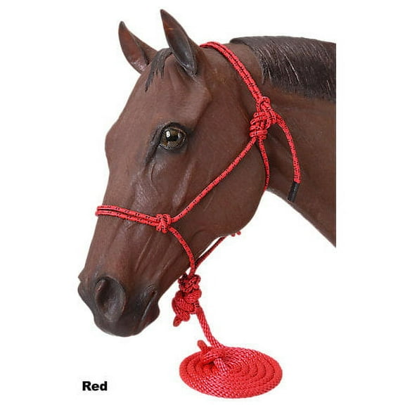 Tough-1 Mini Rope Tied Halter w/ 5 1/2' Ld Sm Red