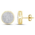 thumbnail image 2 of Divine Creation 1.20 Ct Round Cut Diamond Cluster Push Back Mens Stud Earrings 14K Yellow Gold Plated 925 Sterling Silver, 2 of 3