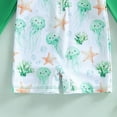 thumbnail image 5 of Zanarzt Toddler Infant Baby Boys Swimsuit Kids Rash Guard One Piece Newborn Zipper Bathing Suit Swimwear with Hat Green,12-18 Months, 5 of 7