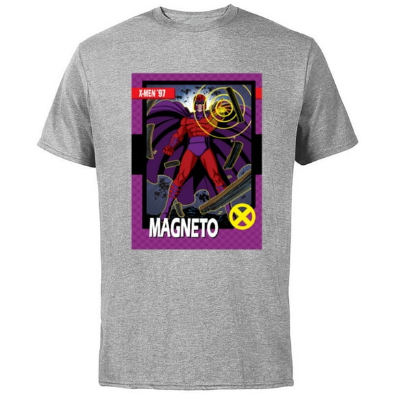 Marvel Studios X-Men ’97 Magneto Retro Trading Card- Short Sleeve Cotton T-Shirt for Adults - Customized-Athletic Heather