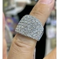 thumbnail image 2 of Cluster Huge Band Men's Ring 14K White Gold Plated Silver 3Ct Round Cut Real Moissanite, 2 of 2