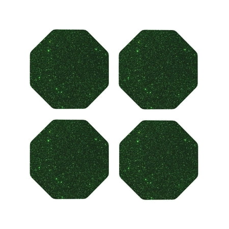 

Tideii Emerald Green Sparkling for Leather Coasters 4 Pieces Anti-fouling and Anti-scalding Decorative Coasters Suitable for Restaurants Kitchens Coffee Shops-Octagon