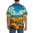 thumbnail image 5 of Cauagu Field Bicycle Young Sunflower Men's Short Sleeve Button Down Hawaiian Shirt for Men Bowling Shirts Casual Summer Beach Shirt,4X-Large, 5 of 6