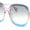 Slate Pink Blue - Grey Yellow, variant on Womens Round Mod Plastic Butterfly Chic Designer Sunglasses All Black