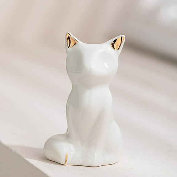Leatfisat Toilet Bolt Covers Decorative, Ceramic Toilet Screw Cover Caps, Cute Toilet Caps For Bottom Of Toilet, Tall Toilet Floor Bolt Caps, Easy Installation(White Cat, 1Pcs)