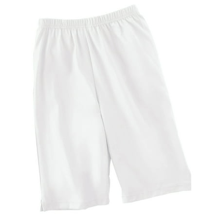 women's bermuda style elastic waist shorts, medium,