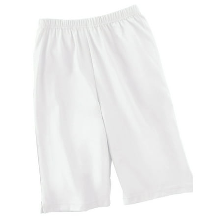 - women's bermuda style elastic waist shorts, medium, black