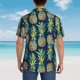 thumbnail image 4 of Balery Colorful Pineapples Camisas hawaianas de manga corta para hombre, camisas playeras de corte holgado, camisas de vacaciones con botones,XX-Large, 4 of 7