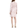 thumbnail image 3 of INSPIRE CHIC Robe Fleurie pour Femme Col Montant Manches Longues Taille à Nouer Longueur Genou Robe Bohème TG Blanc, 3 of 7