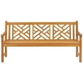 thumbnail image 3 of Teak Wood Chippendale Triple Outdoor Patio & Garden Bench, 3 of 5