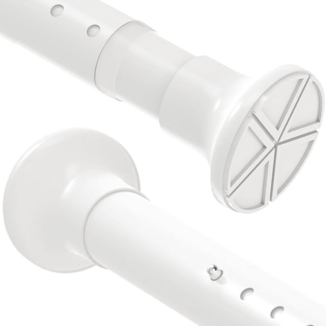 Shower Curtain Rod Tension Curtain Rod No Drill Shower Rod Tension Rod Shower Rods Expandable Curtain Rod Tension Never Rust Non-Slip No Drilling Stainless Steel For Bathroom ClosetWindows White