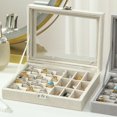 thumbnail image 2 of Portable Jewelry Box Organizer Leather Jewellery Ornaments Case Travel Storage, 2 of 6