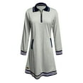 thumbnail image 6 of IWRICH Women's Oversized Sweatshirt Dress Half Zip V Neck Long Sleeve Color Blocking Fall Casual Mini Dresses Grey L, 6 of 6