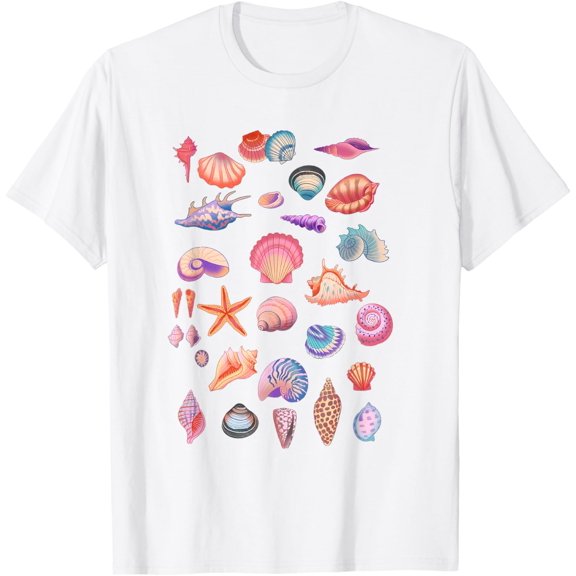 Seashell Collector Shelling Beach Shell Conch Sea Shell T-Shirt men and women can wear, black, white, gifts
