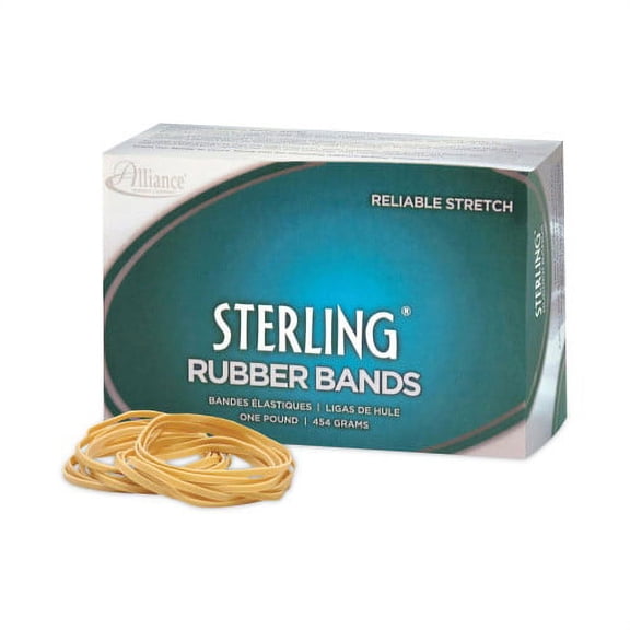 1PK Alliance 3-1/2" x 1/4" Size #64 Sterling Ergonomically Correct Rubber Bands, 1 lb. Box