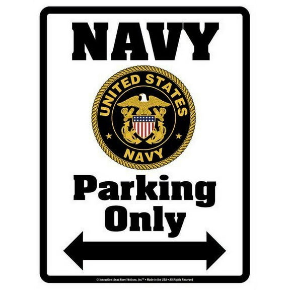Parking Only Sign - NAVY - Laminated - Individual Package - 8.5" x 11"