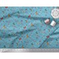 thumbnail image 3 of Soimoi Blue Cotton Duck Fabric Flower & Butterfly Print Fabric by The Yard 42 Inch Wide, 3 of 3
