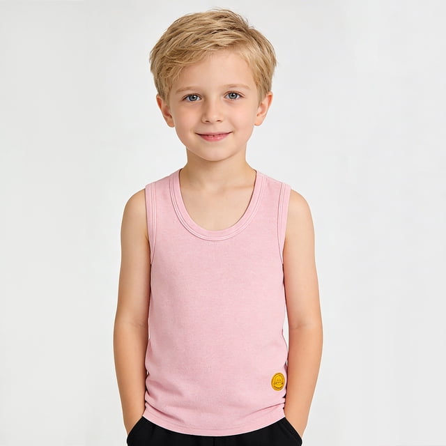 Camiseta de tirantes con cuello redondo, moderna camiseta de rayas sin mangas para niños, para primavera y verano, camisa de manga corta para niños