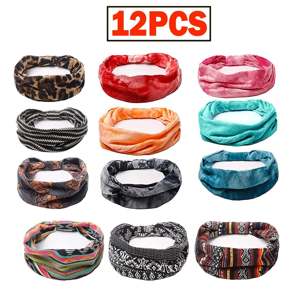 Dicasser 12PCS Boho Headbands Wide Knot Hairbands Elastic Turban Thick Head Wrap Stretch Fabric Cotton Head Bands Fashion Hair Accessories for Women Girls Dicasser 12PCS Boho Headbands Wide Knot Hairbands Elastic Turban Thick Head Wrap Stretch Fabric Cotton Head Bands Fashion Hair Accessories for Women Girls