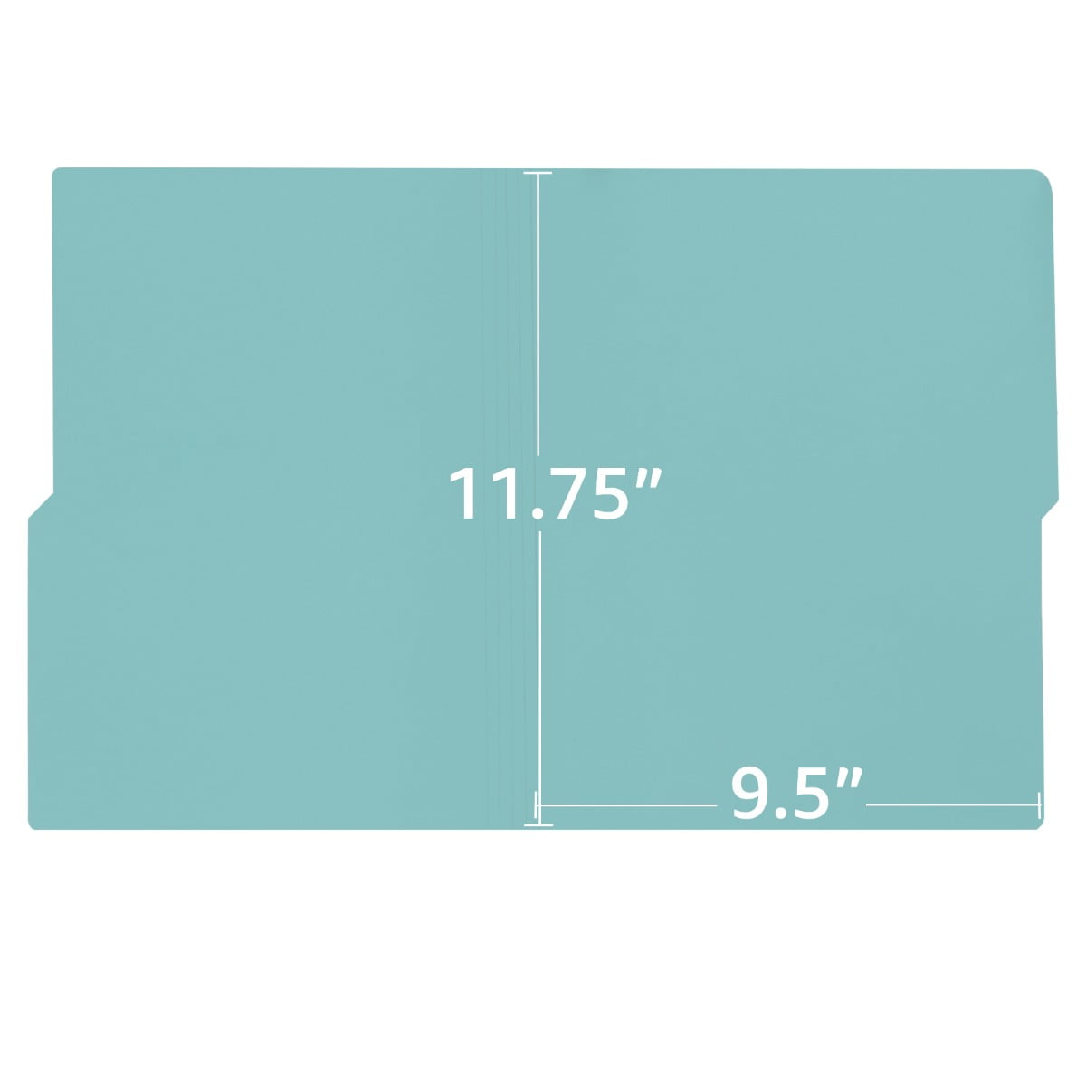UOFFICE Letter Size 1/2 Cut Tab End Tab File Folders, 100 Count, 1 Pack, Blue