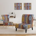 thumbnail image 3 of Designart "Floral Retro Pattern III" Upholstered Mid-Century Accent Chair - Arm Chair, 3 of 5