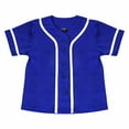 thumbnail image 6 of TOPTIE Boys Baseball Jersey, Kids Button Down Jersey T-Shirt Softball-Blue White-12 months, 6 of 8