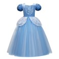 thumbnail image 2 of IBTOM CASTLE Girls Princess Dress Halloween Cosplay Fancy Dress up Christmas Birthday Party Long Maxi Puffy Dresses with Accessories 7PCS Outfits, 2 of 5