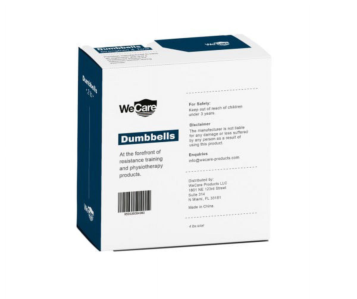 WeCare Hex Neoprene Dumbbell Pair, 2 lb, Blue photo 8
