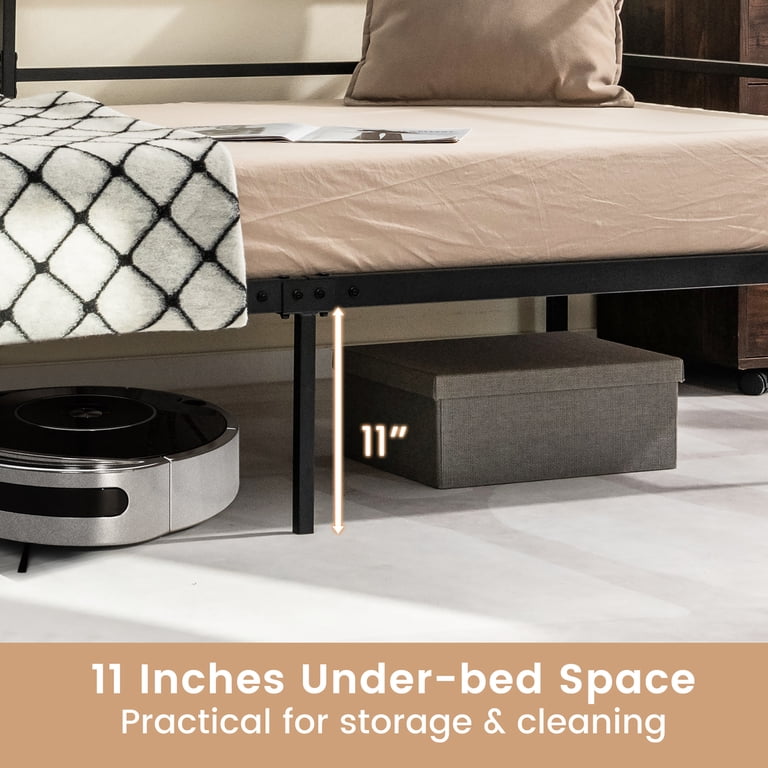 Costway Twin Metal Daybed with Headboard, Black photo 4