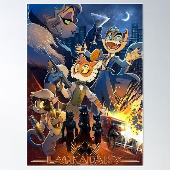 Lackadaisy Cats Poster Wall Art, Modern Wall Decor For Living Room Bedroom, 8x12 UNFRAMED