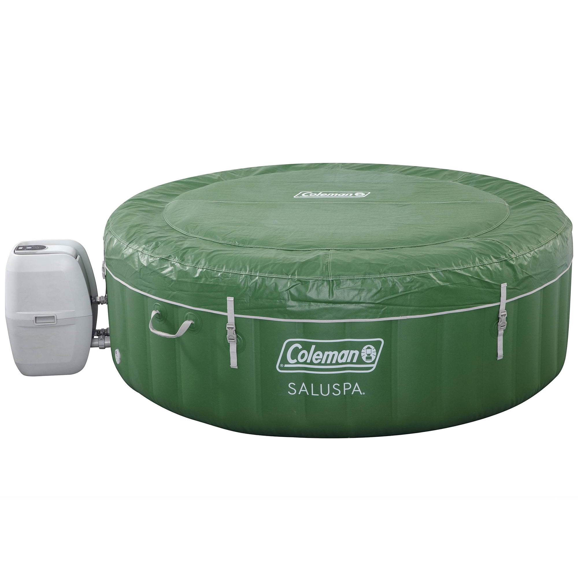 Coleman: SaluSpa Palm Springs EnergrySense - 4-6 Person, Green Inflatable Hot Tub Set, 140 AirJet Massage Bubbles, Covers-Filter-Pump, Freeze-Shield