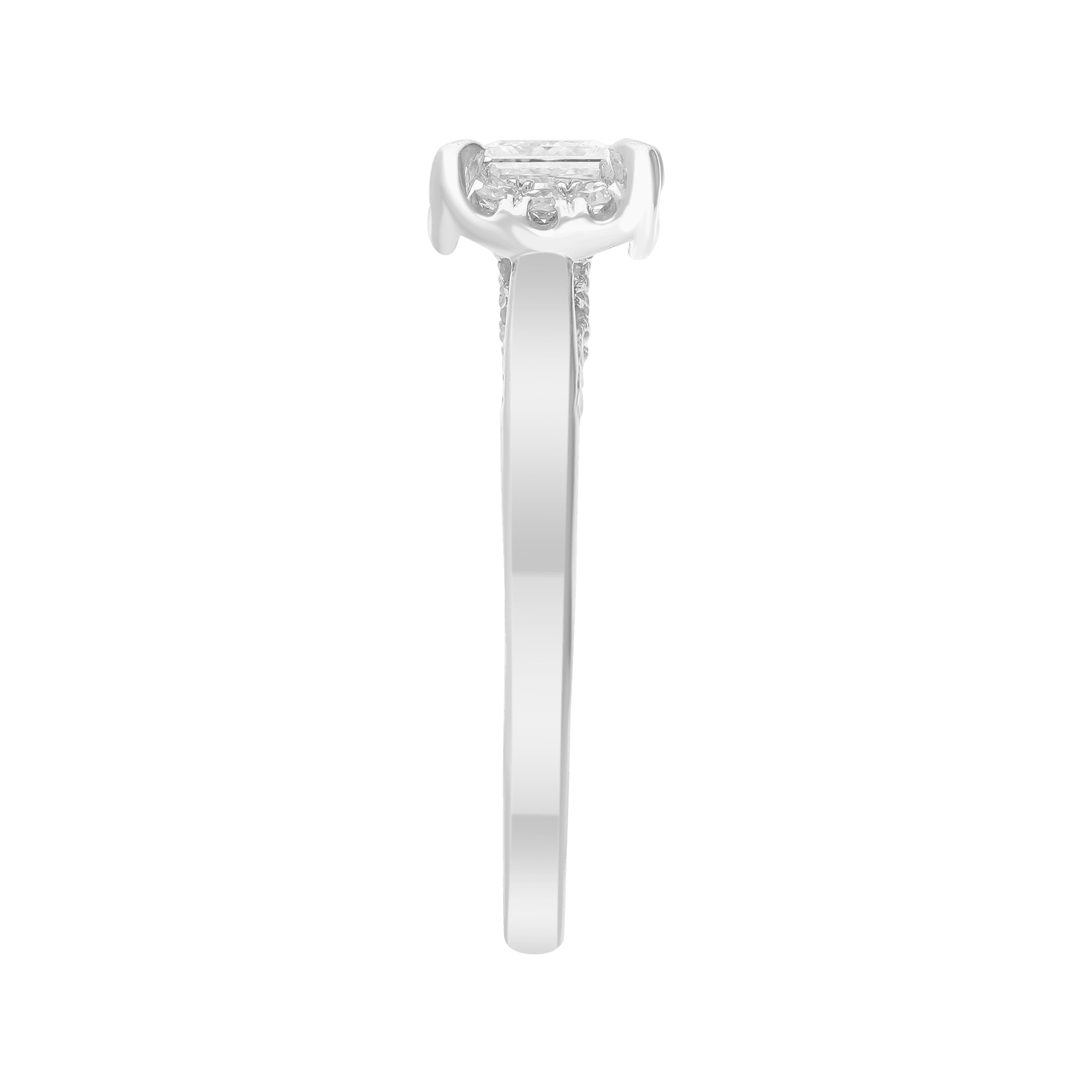 Brilliance Fine Jewelry Princess 1 Carat Lab Grown Diamond Halo Bridal Ring in Sterling Silver
