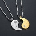 thumbnail image 3 of 1 par de collares con personalidad de sol y luna para parejas de amigos, con costuras, colgantes para decorar el cuello., 3 of 5