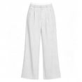 thumbnail image 4 of Tqcoqu Women's Pinstripe Wide Leg Suit Pants,Contrast Elastic Waist Pleated Straight Fit Dress Trousers with Side Pockets, 4 of 4
