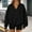 Black, variant on Women's Oversized V-Neck Sweatshirt, Soft Solid Color Pullover Top with Long Sleeves, Comfortable Loose Fit Casual Shirt, Breathable Everyday Wear for Fall Season and Leisure Activities Black L