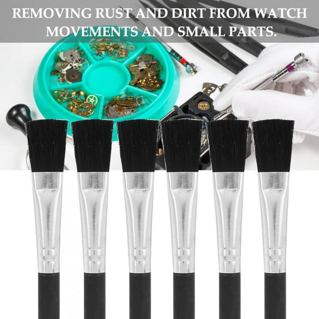 Cepillo de limpieza de piezas de reloj Bling Bling herramienta de mantenimiento de relojes 6 piezas