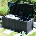 thumbnail image 6 of 120 Gallon Waterproof Deck Box Patio Furniture Organization Container with Lockable Lid, Resin Outdoor Storage Box for Garden, Yard, Poolside, Black, 6 of 7