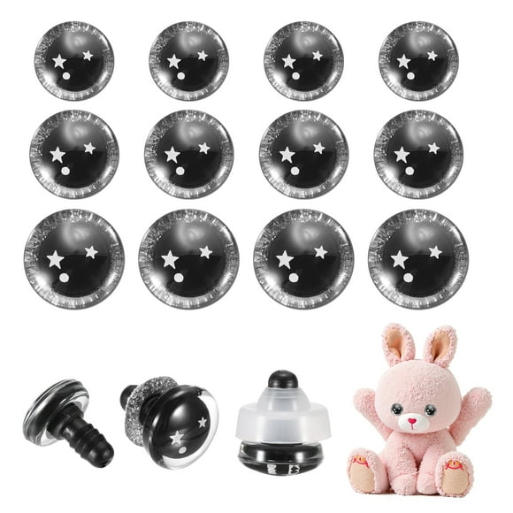 Uxcell 16/18/20mm Star Safety Eyes, 30Pcs Doll Crocheting Safety Eyes Silver