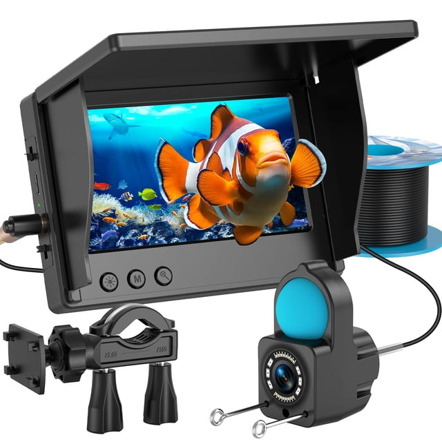 Underwater Fishing Camera TMACTIME 1080P HD, Portable Fish Finder with 4.3" LCD Display & Infrared Night Vision Light, IP68 Waterproof & 5000mAh, Fis